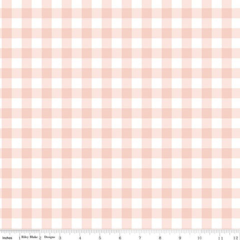 FLANNEL It's a Girl Printed Gingham F13906 Blush - Riley Blake Designs - 1/2" Checks Check Checkered - FLANNEL Cotton Fabric