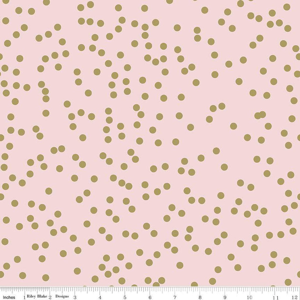SALE Monthly Placemats 2 January Confetti SC13921 Blush SPARKLE - Riley Blake Designs - Dots Gold SPARKLE - Quilting Cotton Fabric