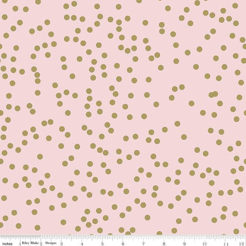 SALE Monthly Placemats 2 January Confetti SC13921 Blush SPARKLE - Riley Blake Designs - Dots Gold SPARKLE - Quilting Cotton Fabric