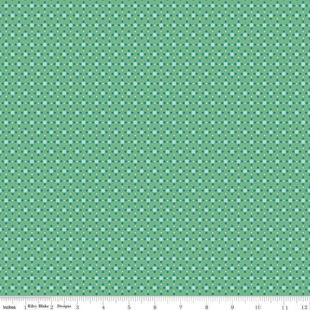 SALE Bee Dots Fay C14163 Alpine by Riley Blake Designs - Geometric Dots Squares - Lori Holt - Quilting Cotton Fabric