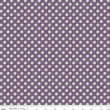 SALE Bee Dots Verona C14165 Plum - Riley Blake Designs - Floral Flowers - Lori Holt - Quilting Cotton Fabric