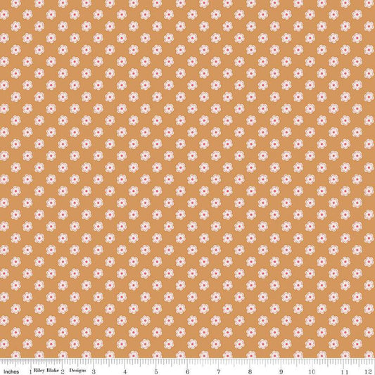 SALE Bee Dots Verona C14165 Cider - Riley Blake Designs - Floral Flowers - Lori Holt - Quilting Cotton Fabric