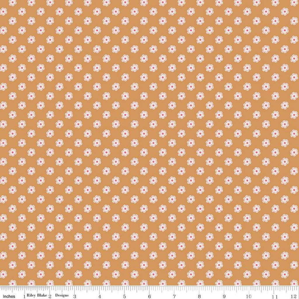 Bee Dots Verona C14165 Cider by Riley Blake Designs - Floral Flowers - Lori Holt - Quilting Cotton Fabric