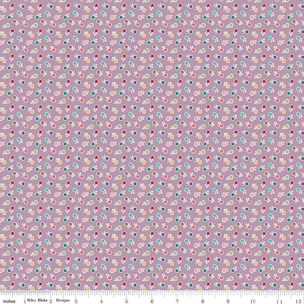 Bee Dots Kathy C14166 Taffy by Riley Blake Designs - Floral Flowers - Lori Holt - Quilting Cotton Fabric