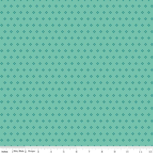 Bee Dots Paula C14167 Sea Glass - Riley Blake Designs - Geometric - Lori Holt - Quilting Cotton Fabric