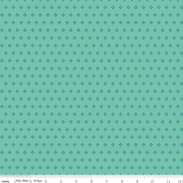 SALE Bee Dots Paula C14167 Sea Glass by Riley Blake Designs - Geometric - Lori Holt - Quilting Cotton Fabric