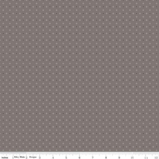 Bee Dots Thelma Milk Can Brown Geometric Fabric - C14168 - Lori Holt Riley Blake Quilting Cotton Fabric