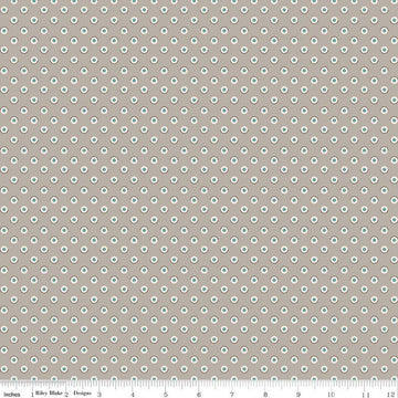 Bee Dots Fawn C14170 Pewter - Riley Blake Designs - Polka Dot Dotted - Lori Holt - Quilting Cotton Fabric