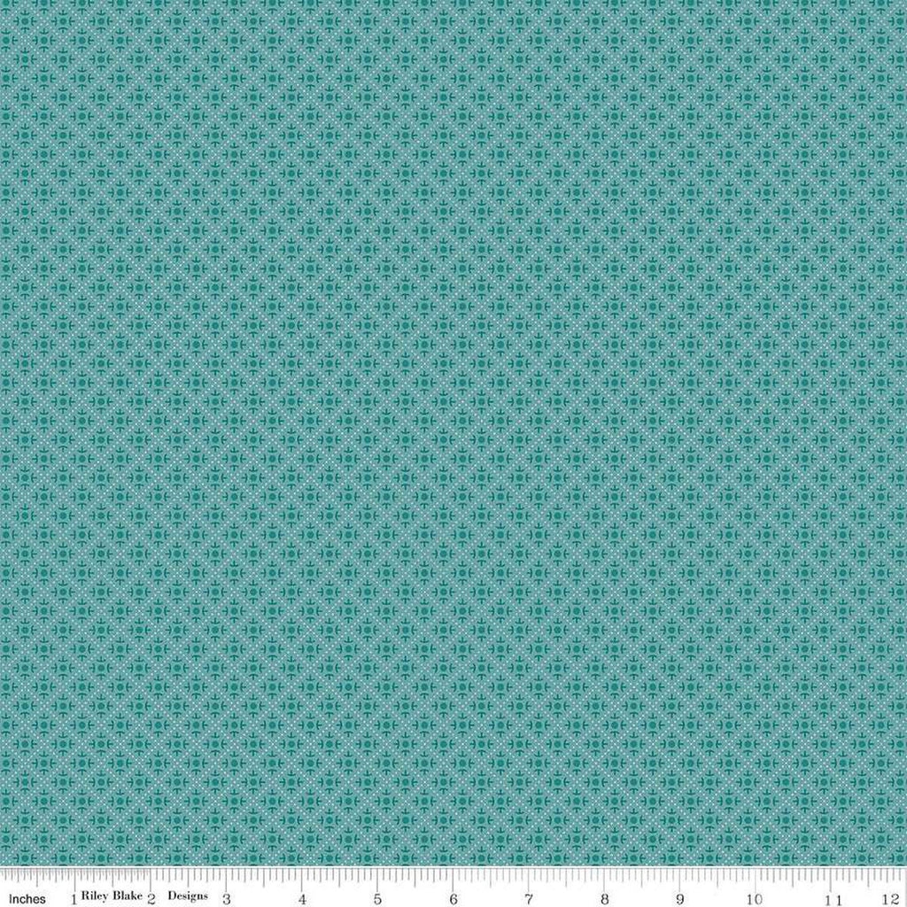 SALE Bee Dots Sestina C14173 Raindrop - by Riley Blake Designs - Geometric Lattice - Lori Holt - Quilting Cotton Fabric