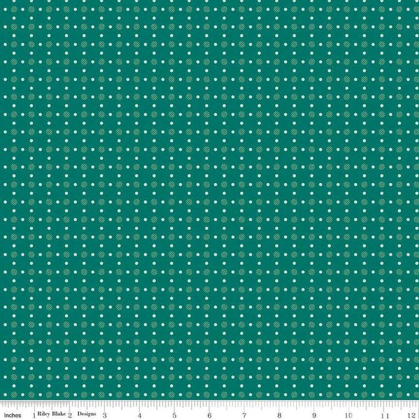 CLEARANCE Bee Dots Lois C14174 Jade - by Riley Blake  - Geometric - Lori Holt - Quilting Cotton