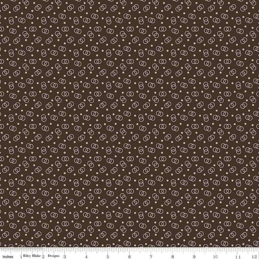SALE Bee Dots Lucille C14175 Raisin by Riley Blake Designs - Dots Interlocking Circles - Lori Holt - Quilting Cotton Fabric