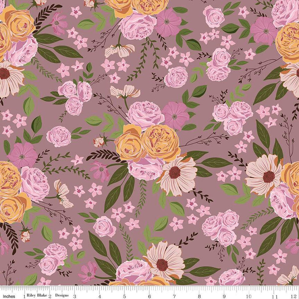 Petal Song Main C13710 Amethyst - Riley Blake Designs - Floral Flowers - Quilting Cotton Fabric