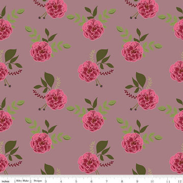 CLEARANCE Petal Song Roses C13711 Amethyst - Riley Blake Designs - Floral Flowers - Quilting Cotton Fabric