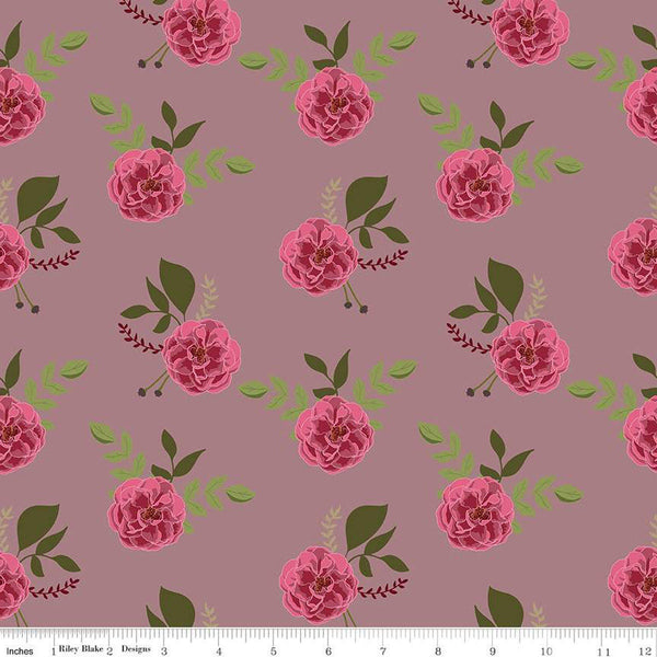 SALE Petal Song Roses C13711 Amethyst - Riley Blake Designs - Floral Flowers - Quilting Cotton Fabric