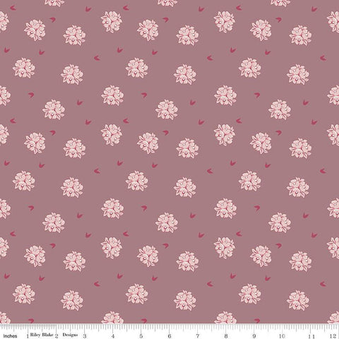Petal Song Cameo Floral C13712 Amethyst - Riley Blake Designs - Blossoms Flowers - Quilting Cotton Fabric