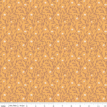 SALE Petal Song Fireflies C13715 Honey - Riley Blake Designs - Flowers Leaves - Quilting Cotton Fabric