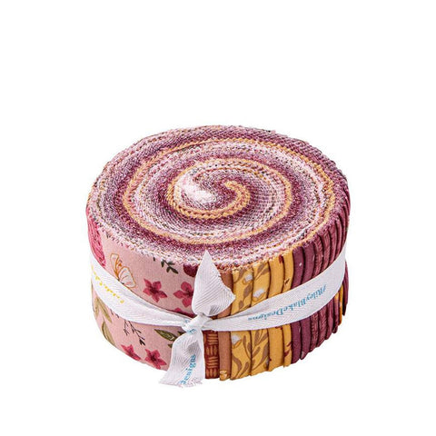 Petal Song 2.5 Inch Rolie Polie Jelly Roll 40 pieces - Riley Blake Designs - Floral - Precut Pre cut Bundle - Cotton Fabric