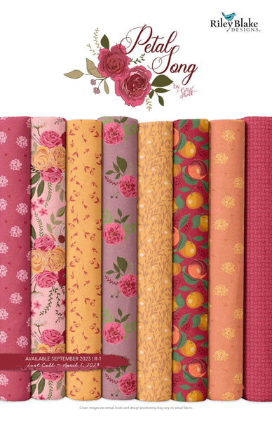 SALE Petal Song 2.5 Inch Rolie Polie Jelly Roll 40 pieces - Riley Blake Designs - Floral - Precut Pre cut Bundle - Cotton Fabric