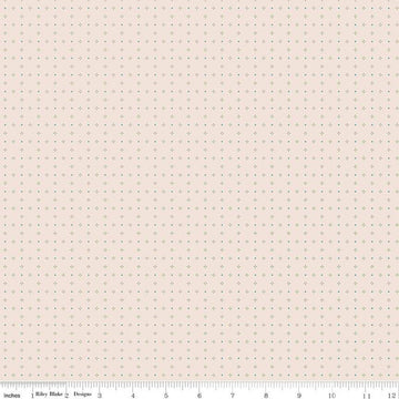 24" End of Bolt - Bee Dots Thelma C14182 Lettuce - Riley Blake Designs - Floral Flowers - Lori Holt - Dotted Dot - Quilting Cotton Fabric