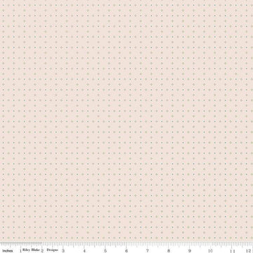Fat Quarter End of Bolt - Bee Dots Thelma C14182 Lettuce - Riley Blake - Floral Flowers - Lori Holt - Dotted Dot - Quilting Cotton Fabric