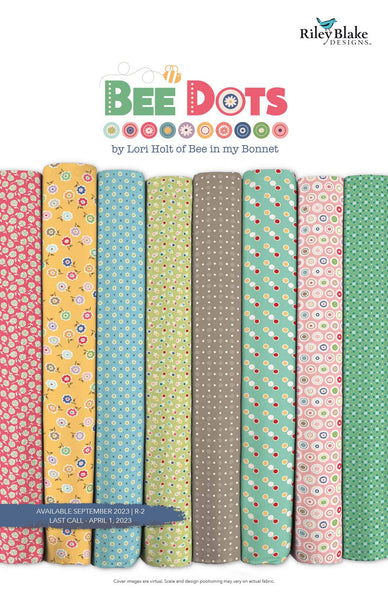 SALE Bee Dots Fat Quarter Bundle 50 pieces - Riley Blake Designs - Pre cut Precut - Lori Holt - Quilting Cotton Fabric