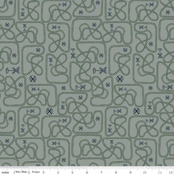 19" End of Bolt - SALE Round the Mountain Table Tracks C13812 Dusk by Riley Blake - Trains Railroad Signs Tracks - Quilting Cotton Fabric