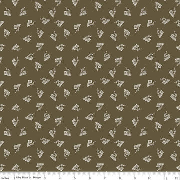 CLEARANCE 'Round the Mountain All Aboard C13813 Brown - Riley Blake Designs - Trains Locomotives - Quilting Cotton Fabric