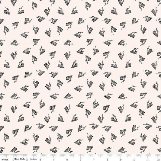 DEAL Round the Mountain All Aboard C13813 Cream - Riley Blake Designs - Trains Locomotives - Quilting Cotton Fabric