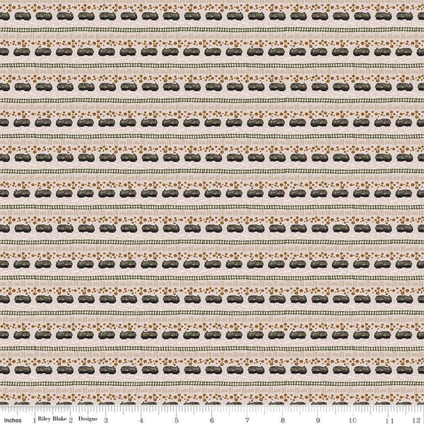 CLEARANCE 'Round the Mountain Bubble Convoy C13814 Shell by Riley Blake  - Trains Locomotives Tracks Bubbles - Quilting Cotton