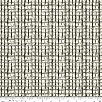 SALE Round the Mountain Wonky Gingham C13816 Cream - Riley Blake Designs - PRINTED Wavy-Lined Gingham - Quilting Cotton Fabric
