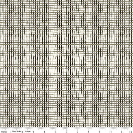 DEAL Round the Mountain Wonky Gingham C13816 Cream - Riley Blake Designs - PRINTED Wavy-Lined Gingham - Quilting Cotton Fabric