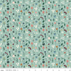 Fat Quarter End of Bolt - Let's Create Stems C13692 Mint by Riley Blake Designs - Floral Flowers Leaves - Quilting Cotton Fabric