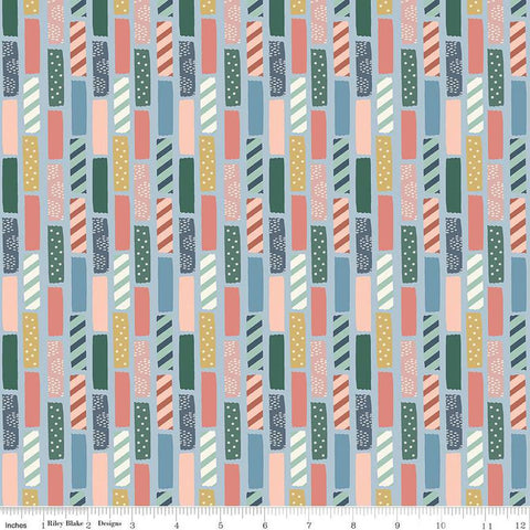 Fat Quarter End of Bolt - CLEARANCE Let's Create Washi C13693 Sky by Riley Blake  - Washi Tape - Quilting Cotton