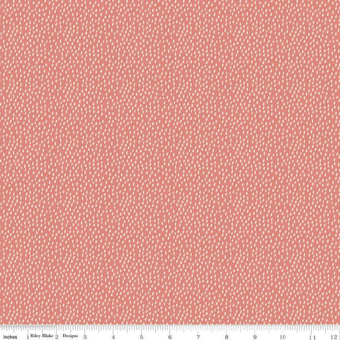 12" End of Bolt - CLEARANCE Let's Create Splotches C13697 Coral by Riley Blake  - Tone-on-Tone Irregular Ovals - Quilting Cotton