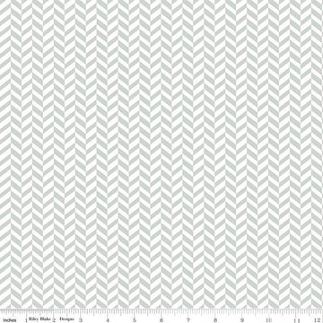 SALE Effervescence Herringbone C13730 Gray - Riley Blake Designs - On White - Quilting Cotton Fabric
