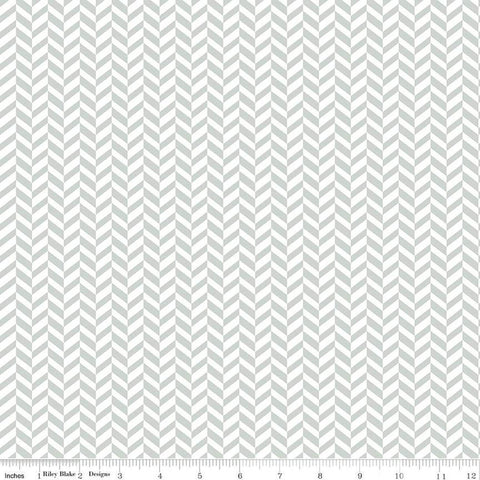 SALE Effervescence Herringbone C13730 Gray by Riley Blake Designs - On White - Quilting Cotton Fabric