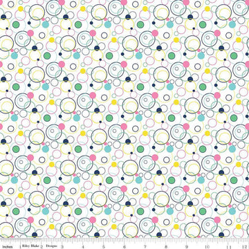 Effervescence Circles C13731 Multi - Riley Blake Designs - On White - Quilting Cotton Fabric