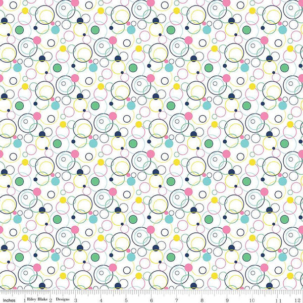 Effervescence Circles C13731 Multi by Riley Blake Designs - On White - Quilting Cotton Fabric