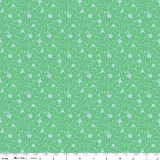CLEARANCE Effervescence Circles C13731 Spearmint - Riley Blake  - Quilting Cotton