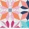 SALE Effervescence Four Buds Cheater Print CH13733 - Riley Blake Designs - PRINTED Pieced Floral Blocks on White - Quilting Cotton Fabric