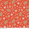 SALE FLANNEL Gingerbread Cookies F13910 Red - Riley Blake Designs - Christmas Gingerbread Men Sprinkles Candy Canes - FLANNEL Cotton Fabric