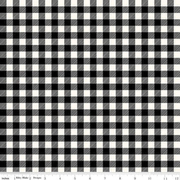 9" End of Bolt - FLANNEL Buffalo Check F13908 Black- Riley Blake Designs - Approximate 7/16" Checks Checked - FLANNEL Cotton Fabric