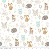 14" End of Bolt FLANNEL It's a Girl Baby Animals F13905 White - Riley Blake - Elephants Owls Deer Foxes Rabbits - FLANNEL Cotton Fabric