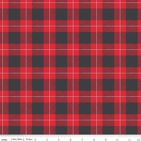 SALE FLANNEL Adventure Plaid F13902 Red - Riley Blake Designs - FLANNEL Cotton Fabric