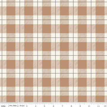Fat Quarter End of Bolt - FLANNEL Adventure Plaid F13902 Brown - Riley Blake Designs - FLANNEL Cotton Fabric