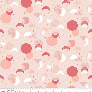 SALE Moonchild Eclipse SC13822 Ballerina SPARKLE - Riley Blake Designs - Moons Stars Gold SPARKLE - Quilting Cotton Fabric