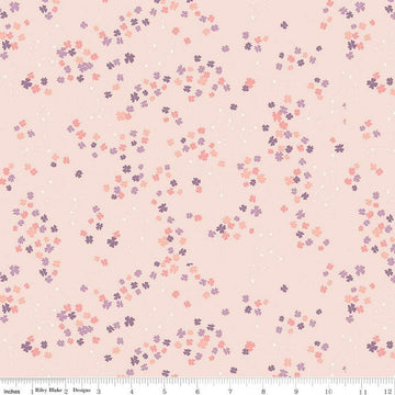21" End of Bolt - SALE Moonchild Constellations C13823 Ballerina - Riley Blake Designs - Floral Flowers Stars Dots - Quilting Cotton Fabric