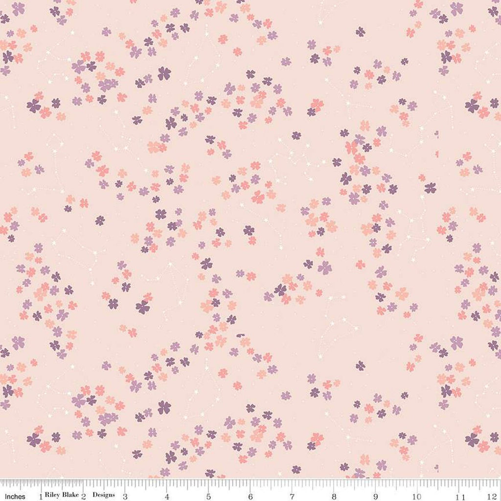 SALE Moonchild Constellations C13823 Ballerina by Riley Blake Designs - Floral Flowers Stars Dots - Quilting Cotton Fabric