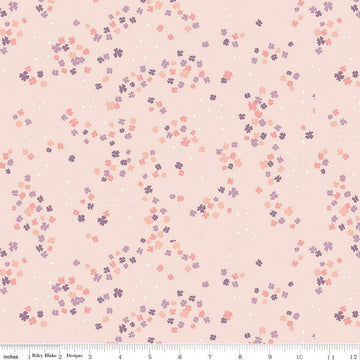 21" End of Bolt - SALE Moonchild Constellations C13823 Ballerina - Riley Blake Designs - Floral Flowers Stars Dots - Quilting Cotton Fabric
