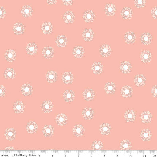 SALE Moonchild Sunrise C13824 Crepe by Riley Blake Designs - White Sunbursts - Quilting Cotton Fabric